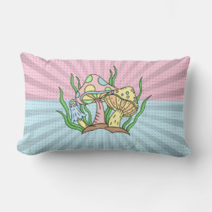 Coussin Rectangle Champignons d'art pop rétro