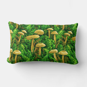 Coussin Rectangle Champignons et fougères sur le sol forestier