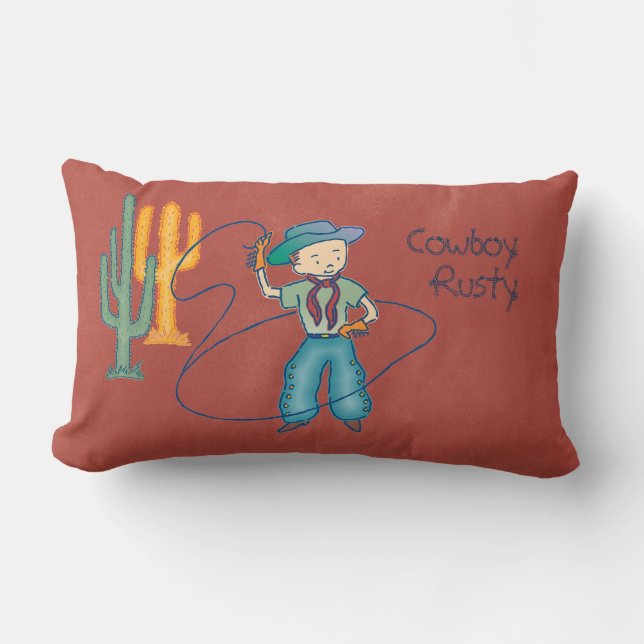 Coussin Rectangle Champion rouillé de rodéo de cowboy (Recto)