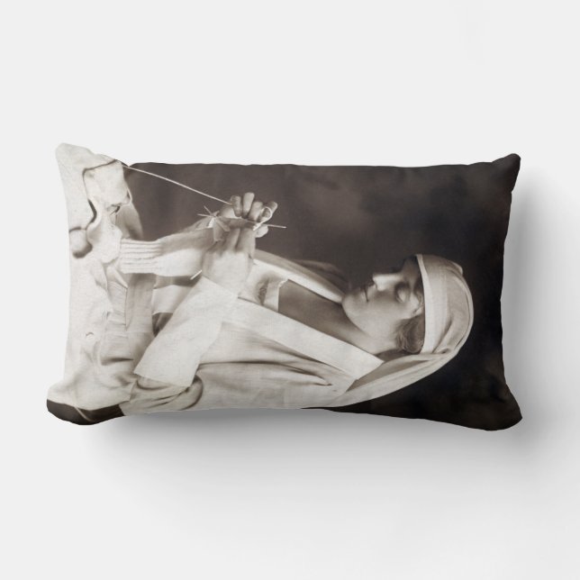 Coussin Rectangle Chandail de tricot de soins infirmiers WWI (Recto)