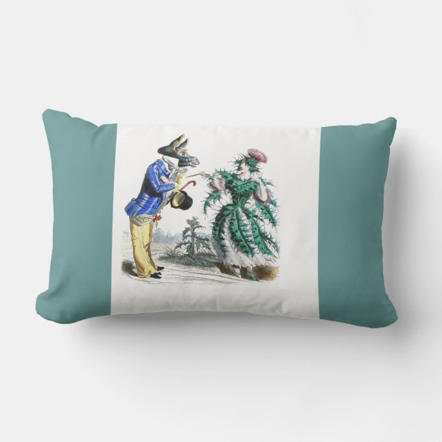 Coussin Rectangle Chardon Lady Donkey Man (Recto)