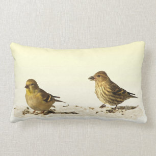 Coussin Rectangle Chardonneret et pin Siskin