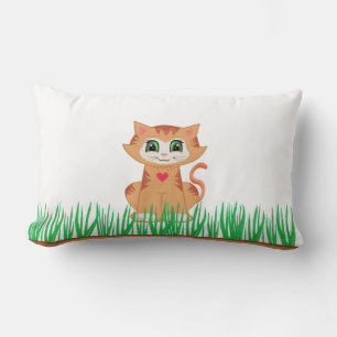 Coussin Rectangle Chat tigré & plante