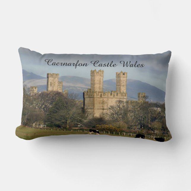 Coussin Rectangle Château de Caernarfon Wales. (Recto)