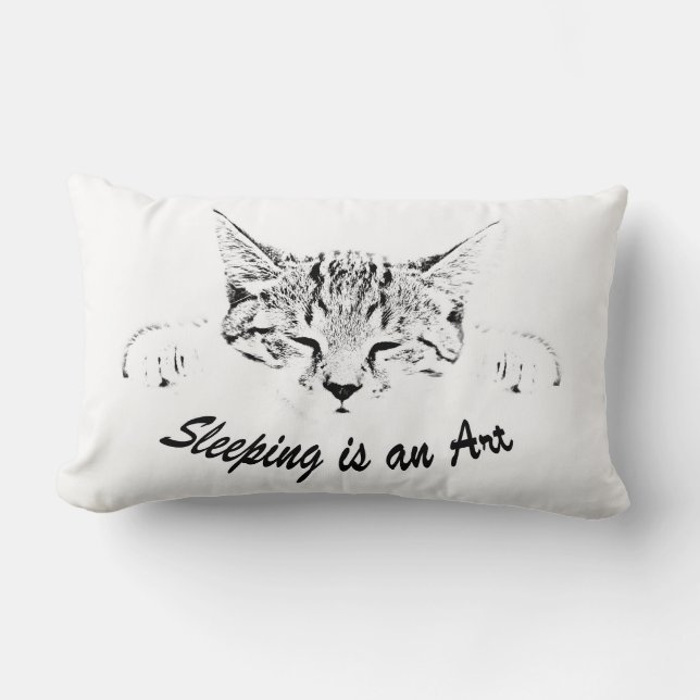 Coussin Rectangle Chaton dormant (Recto)