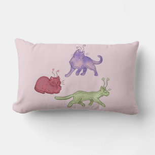 Coussin Rectangle Chats Aliens Espace Fantaisiste Chat Drôle Sci-Fi