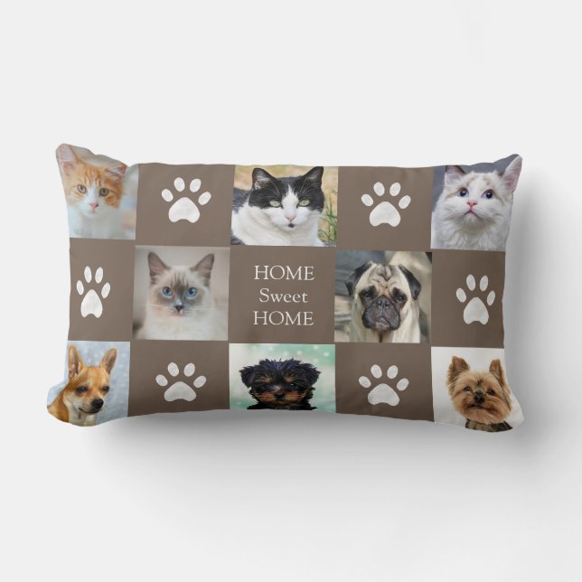 Coussin Rectangle Chats & Chiens Photos personnalisées avec pattes s (Recto)