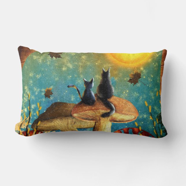 Coussin Rectangle Chats de champignons (Recto)