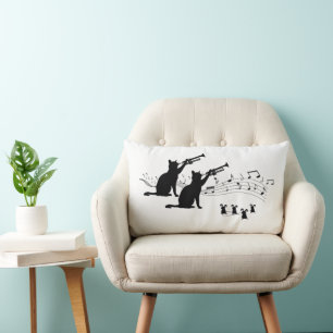 Coussin Rectangle Chats de jazz Trumpet