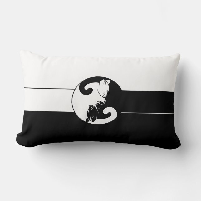 Coussin Rectangle Chats de Yin yang (Recto)
