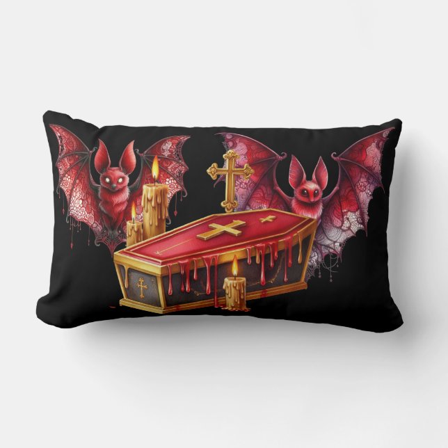 Coussin Rectangle Chauves-souris vampires (Recto)
