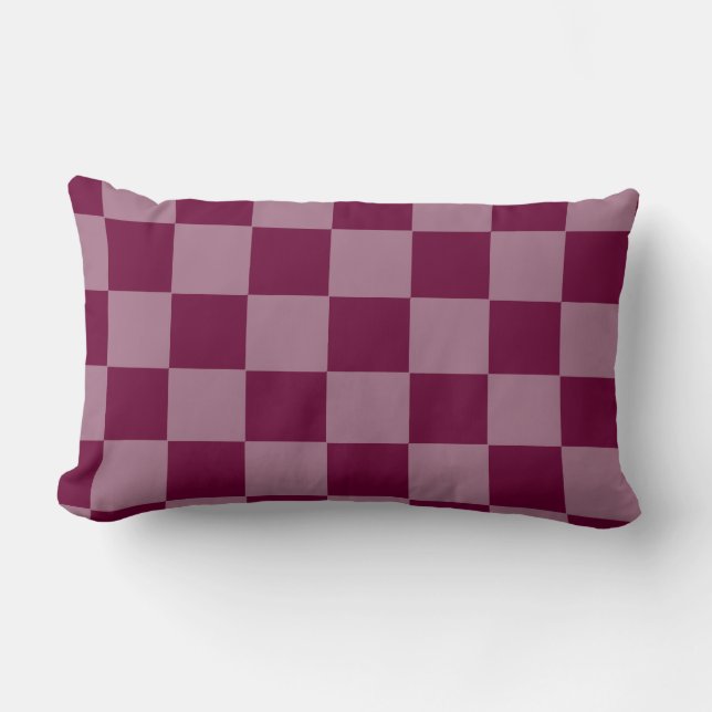 Coussin Rectangle Cherry Checkers Deux tonalités Throw Pillow HAMbyW (Recto)