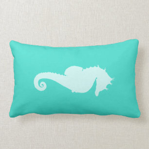 Coussin Rectangle Cheval de mer Turquoise