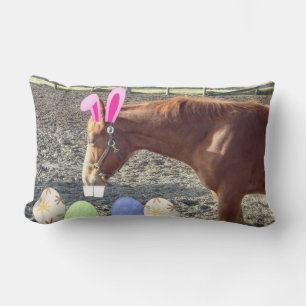 Coussin Rectangle Cheval de Pâques et Pony
