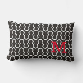 Coussin Rectangle Cheval équestre - Motif de fer à cheval initial Pr