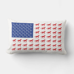 Coussin Rectangle Cheval patriotique