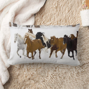 Coussin Rectangle Chevaux au galop au Hideout Ranch