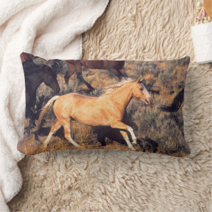 Coussin Rectangle Chevaux courant dans un ranch Ponderosa