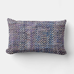 Coussin Rectangle chevron chic crème pourpre