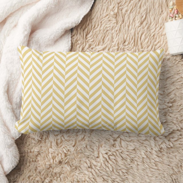 Coussin Rectangle Chevron Jaune moderne Herringbone Motif Thon Pi (Couverture)