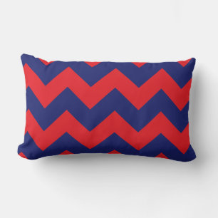 Coussin Rectangle Chevron   Marine bleu et rouge   N'importe quel ty