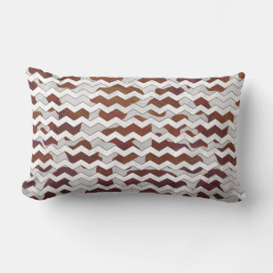Coussin Rectangle Chevron Vache Brown et blanc