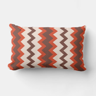 Coussin Rectangle Chevron zigzag design naturel rouge brun rose
