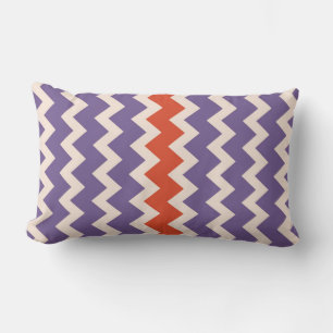 Coussin Rectangle Chevron zigzag rose pâle violet rouge clair