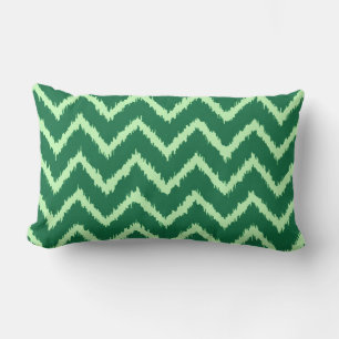 Coussin Rectangle Chevrons Ikat - pin et vert clair
