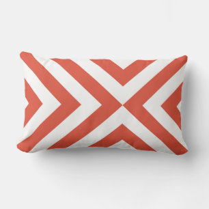Coussin Rectangle Chevrons orange et blanc
