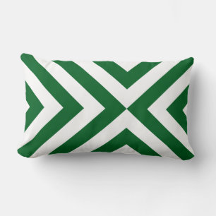 Coussin Rectangle Chevrons verts et blancs