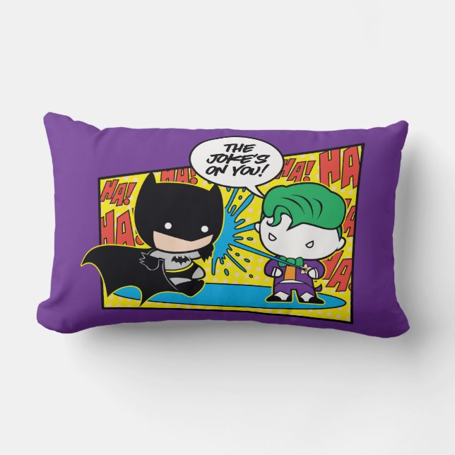 Coussin Rectangle Chibi Joker Pranking Chibi Batman (Recto)