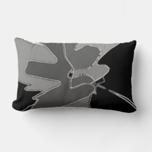 Coussin Rectangle Chic noir et gris Art Abstrait moderne