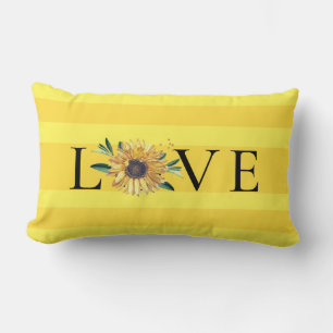 Coussin Rectangle Chic Sunflower Golden Yellow Love