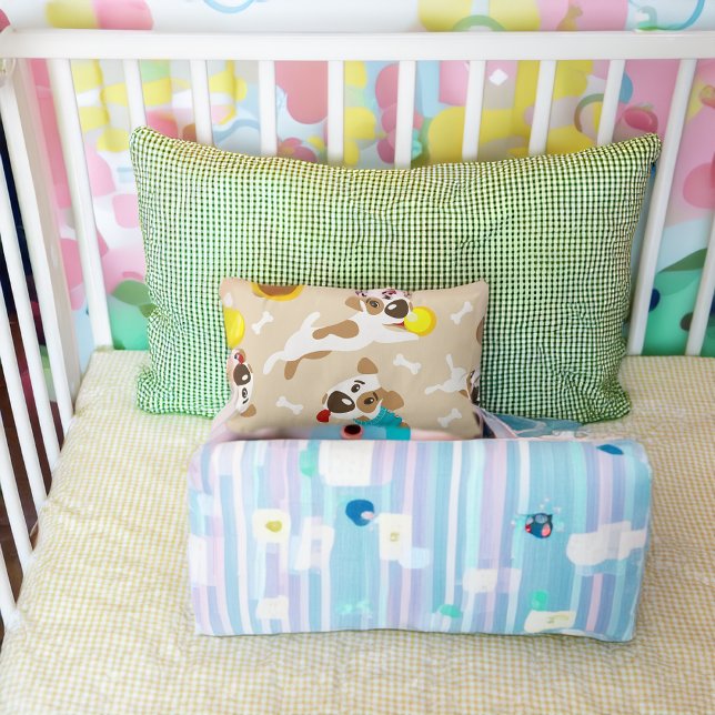 Coussin Rectangle Chien joueur (Great gift for the baby!)