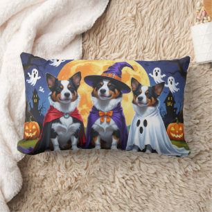 Coussin Rectangle Chiens de bétail australiens Citrouille Halloween 