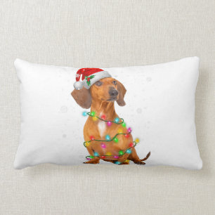 Coussin Rectangle Chiens de Dachshund Arbre de Noël Sweat de Noël Je