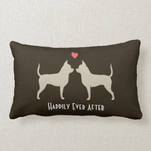 Coussin Rectangle Chiens de mariage de Chihuahuas avec texte