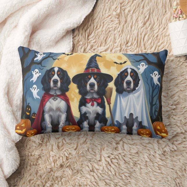 Coussin Rectangle Chiens de Setter anglais Citrouille Halloween Funn (Couverture)