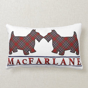 Coussin Rectangle Chiens écossais de Scottie de tartan de MacFarlan