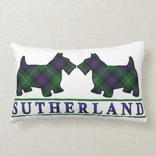 Coussin Rectangle Chiens écossais de Scottie de tartan de Sutherlan