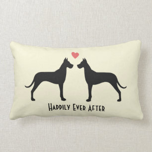 Coussin Rectangle Chiens Mariages des Grands Danois   Couple heureux