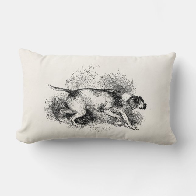 Coussin Rectangle Chiens vintages d'indicateurs de 1800s de chien de (Recto)