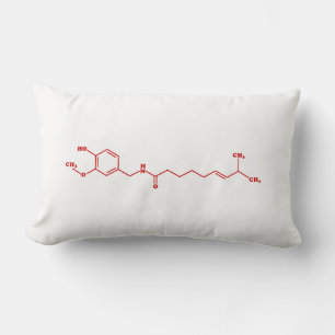 Coussin Rectangle Chili Capsaicin Formule chimique moléculaire
