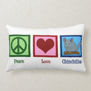 Coussin Rectangle Chinchillas d'amour de paix