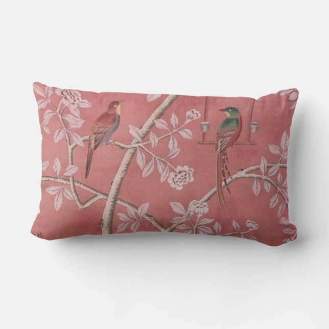 Coussin Rectangle Chinoiserie rose (Verso)