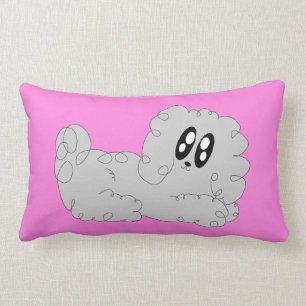 Coussin Rectangle Chiot bouclé de caniche de bande dessinée mignon