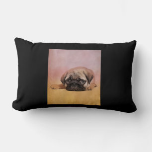Coussin Rectangle Chiot Carlin mignon   Cadeau Amoureux de les chien
