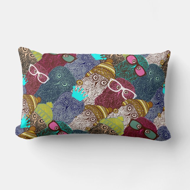 Coussin Rectangle Chouette dans la couronne (Recto)