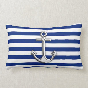 Coussin Rectangle Chrome comme la conception d'Ancre sur des rayures